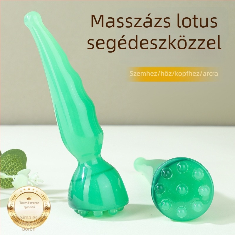 Fejmasszírozó imitált Jade Lótusz arcmasszázs bot akupunktúrás pontok és meridiánok számára; súly 62 g; doboz 300 db; logónyomás elérhető