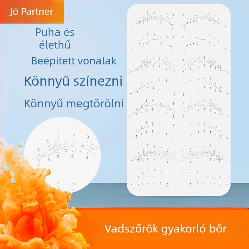 Szemöldök tetoválás gyakorló bőr, lágy szilikon textúrával, kezdőknek. Import: Nem; Univerzális felhasználás.