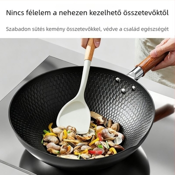Kovácsoltvas wok tapadásmentes felülettel, egy aljzattal, univerzális tűzhelyekhez kompatibilis