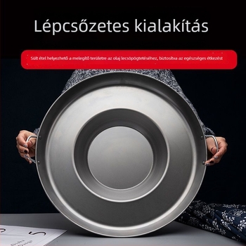 Wok serpenyő konkáv aljú, finomított vasból, bevonat nélküli, fedő rozsdamentes acélból