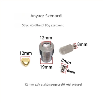 Szív alakú szegező forma bőr DIY-hoz – alkalmas cipőkhez, sapkákhoz, övekhez, táskákhoz és ruházathoz