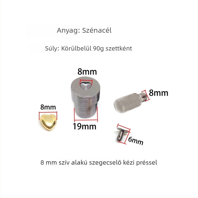 Szív alakú szegező forma bőr DIY-hoz – alkalmas cipőkhez, sapkákhoz, övekhez, táskákhoz és ruházathoz