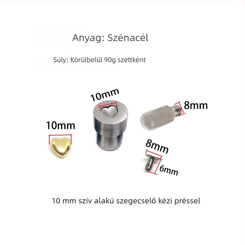 Szív alakú szegező forma bőr DIY-hoz – alkalmas cipőkhez, sapkákhoz, övekhez, táskákhoz és ruházathoz