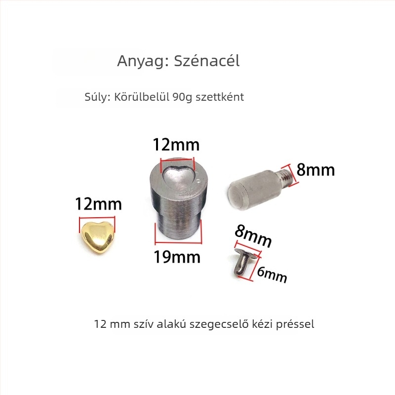 Szív alakú szegező forma bőr DIY-hoz – alkalmas cipőkhez, sapkákhoz, övekhez, táskákhoz és ruházathoz