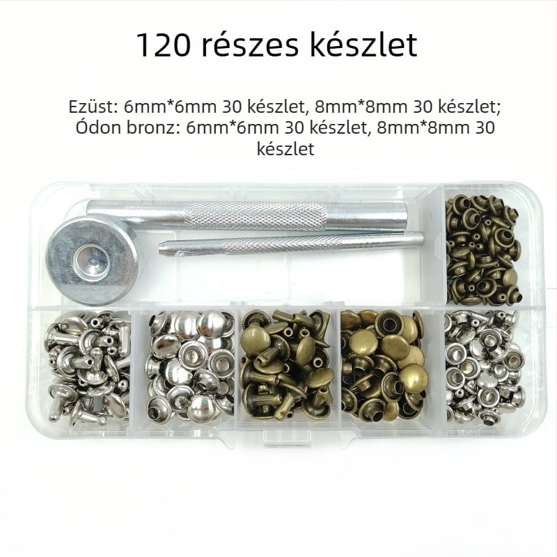 120 darabos kétoldalas patent felhelyező szerszámkészlet bőr ruházathoz — Xinghu
