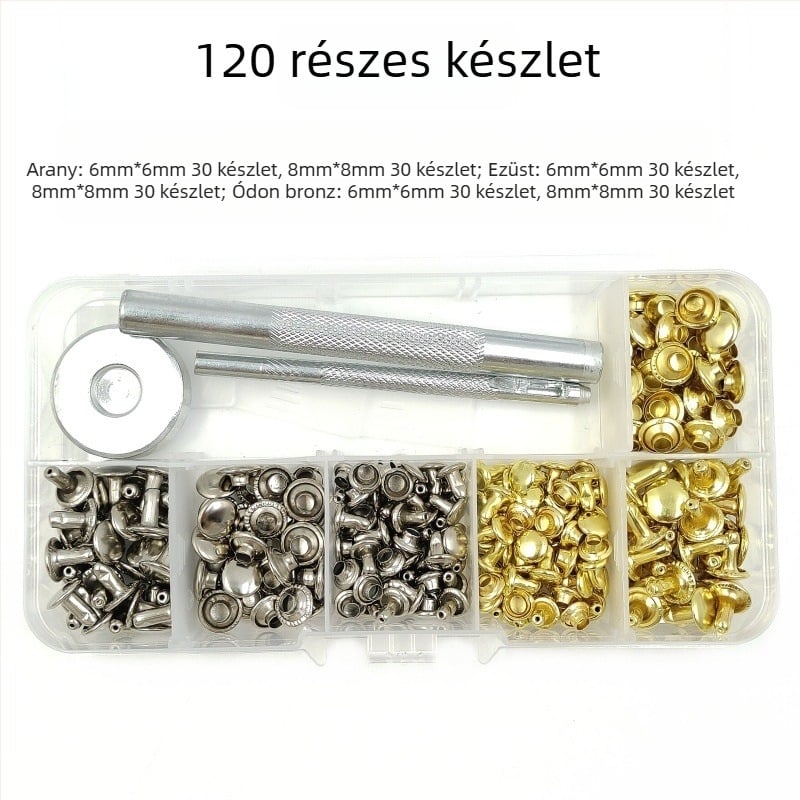 120 darabos kétoldalas patent felhelyező szerszámkészlet bőr ruházathoz — Xinghu