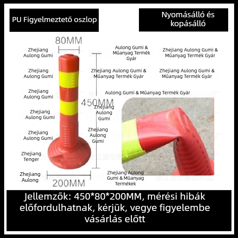 Figyelmeztető oszlop, PU rugalmas, izolációs oszlop, kerítés-kiegészítő, márka Aolun