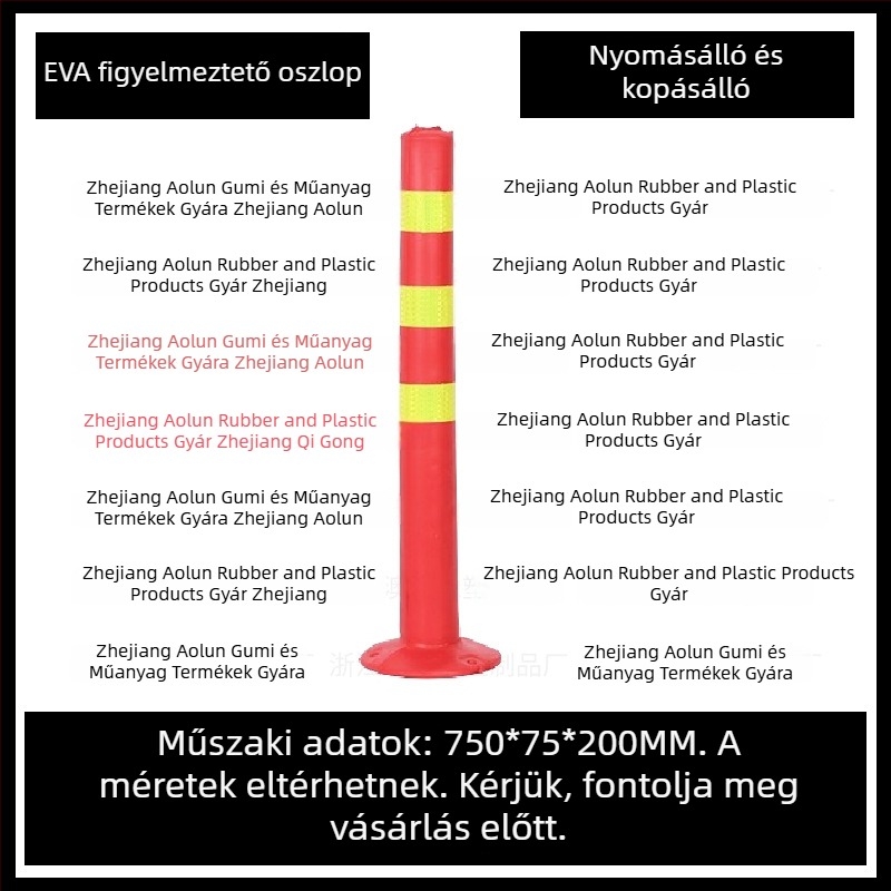 Figyelmeztető oszlop, PU rugalmas, izolációs oszlop, kerítés-kiegészítő, márka Aolun