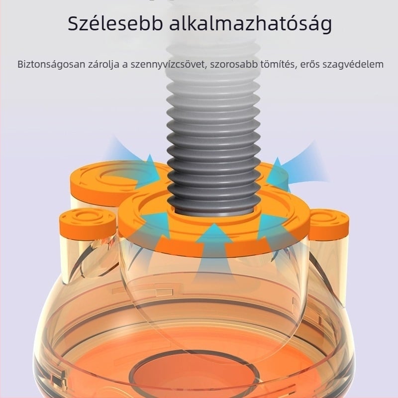 Konyhai lefolyó záródugó háromfejű antiszag dizájnnal, ABS anyag, modell 001, modern minimál stílus.
