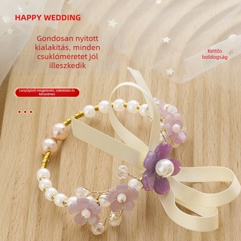 Menyasszony csuklóra illő virág – kínai stílusú, műanyag, Romantic Happy Events márka