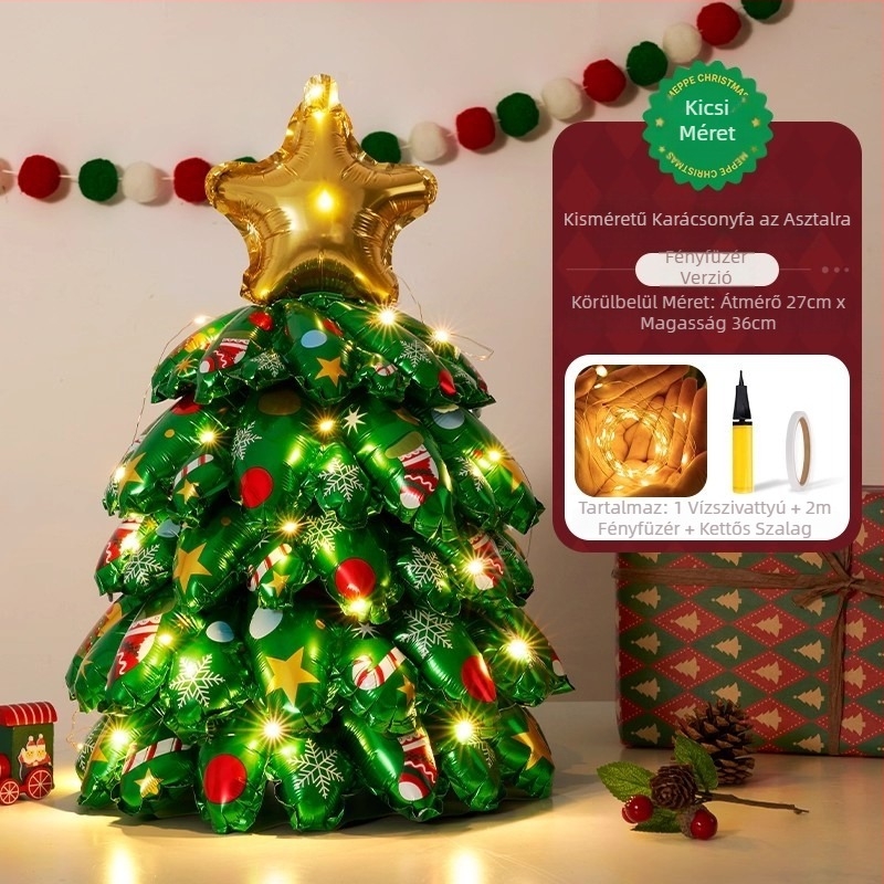 Felfújható karácsonyfa díszítés üzlet- és kirakatdekorációhoz; anyag: alumínium film; márka: Zhenhuan; cél: díszítés