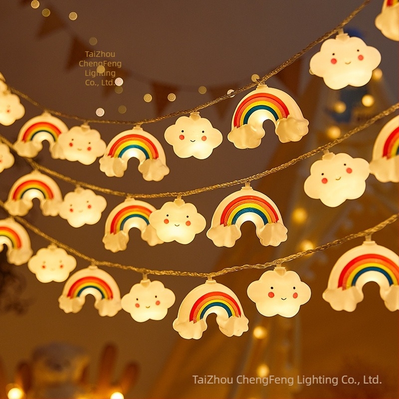 LED-sor csillagokkal, felhőkkel és szivárvánnyal a gyerekszoba díszítéséhez