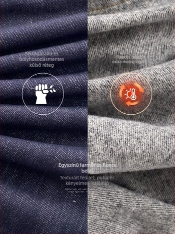 Fiúknak szóló farmernadrág fleece-sel bélelt, téli, egyenes szárú, 81% pamut, Michael márka