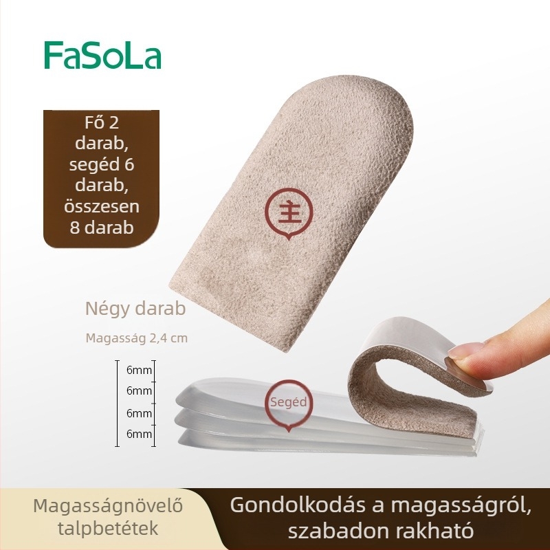 FaSoLa magasságot növelő talpbetét csizmákhoz és bőr cipőkhöz – láthatatlan, lélegző, félbetét, uniszex