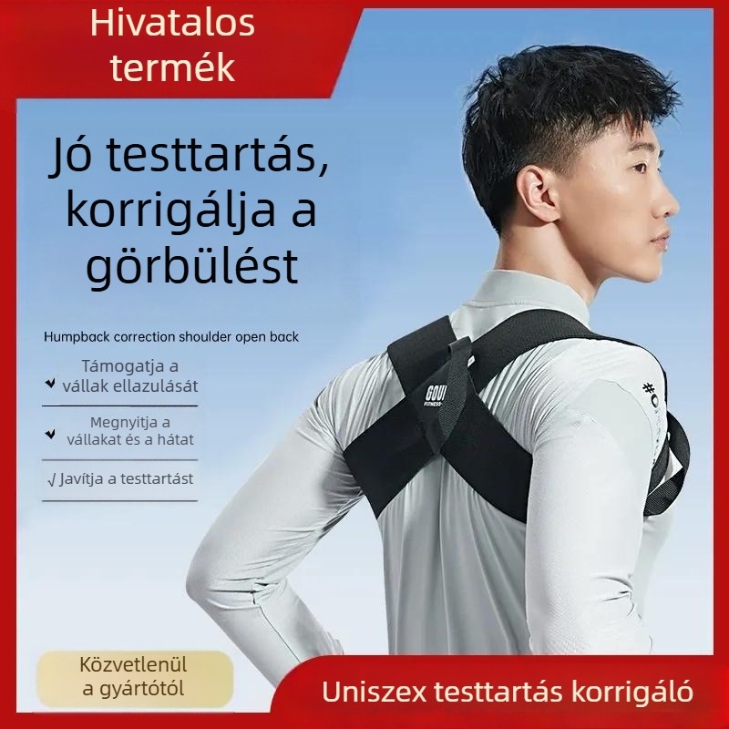 Hát tartásjavító öv, modell New Back, légáteresztő, uniszex, vállnyitó és egyenes hát edzéshez