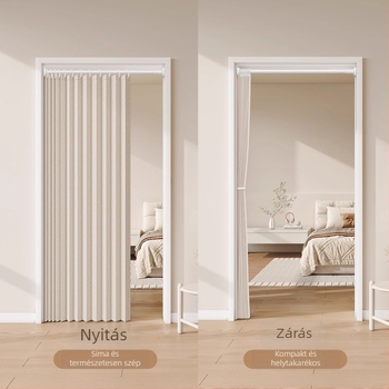 Textil ajtófüggöny nappali, hálószoba és konyha számára — imitációs len anyag, IN stílus, egyszínű