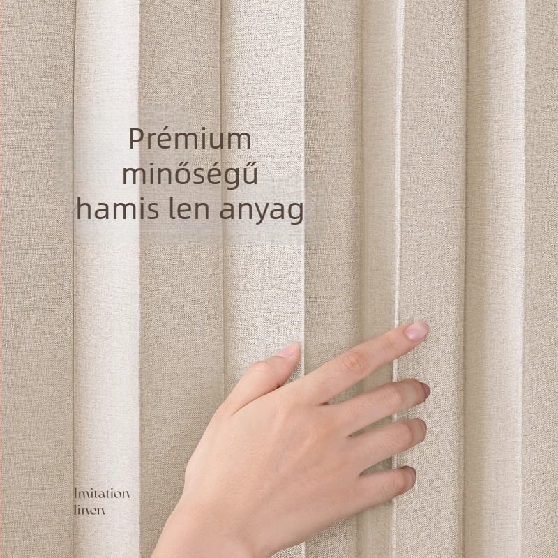 Textil ajtófüggöny nappali, hálószoba és konyha számára — imitációs len anyag, IN stílus, egyszínű