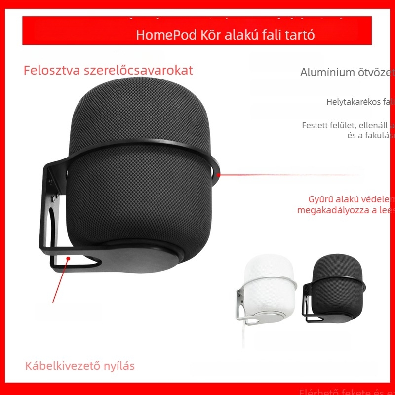 Apple HomePod 2 falra szerelhető tartó – 155 g, 2023-as modell, tárolóvédelmi kialakítás, valódi öntőforma