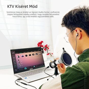 USB-tól 3,5 mm-es külső hangkártya adapter – 2 az 1-ben audió kábel, aranyozott csatlakozók, réz vezető