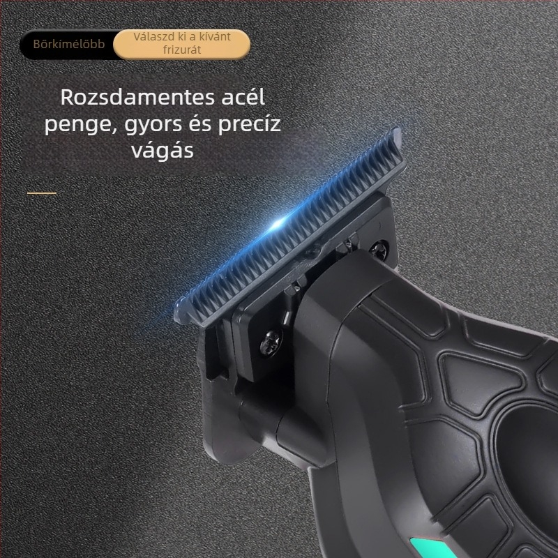 Hatteker újratölthető hajvágó LCD kijelzővel, Zero-Gap rozsdamentes acél pengék, kefés motor, 1000–1200 mAh akkumulátor, alacsony zajszint