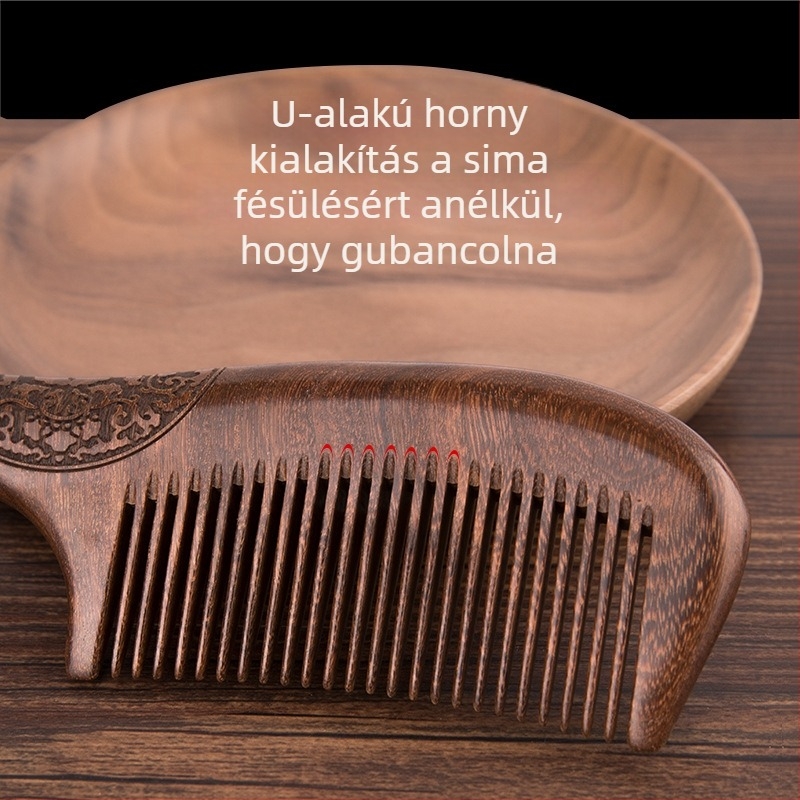 Palace Carpenter szantálfa- és rózsafa fa fésű – antistatikus hajápoló eszköz, ajándék időseknek és üzleti ajándékokhoz