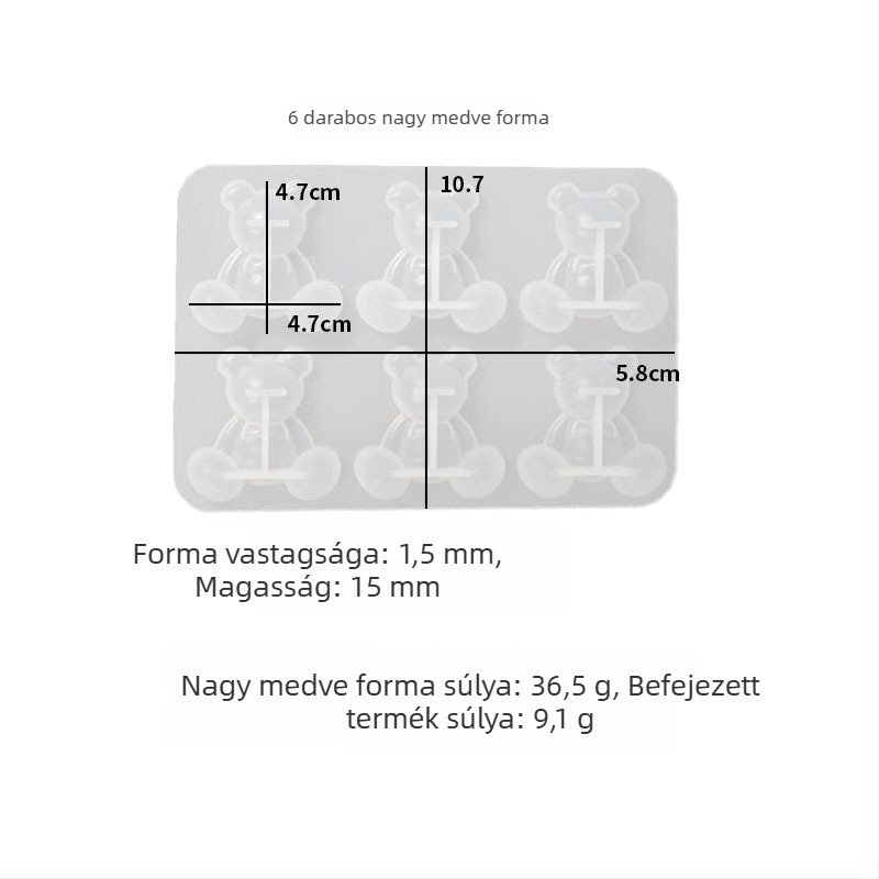 Medvealakú szilikon forma bonbonokhoz és desszertekhez – szabálytalan alak, szilikon anyag, forma