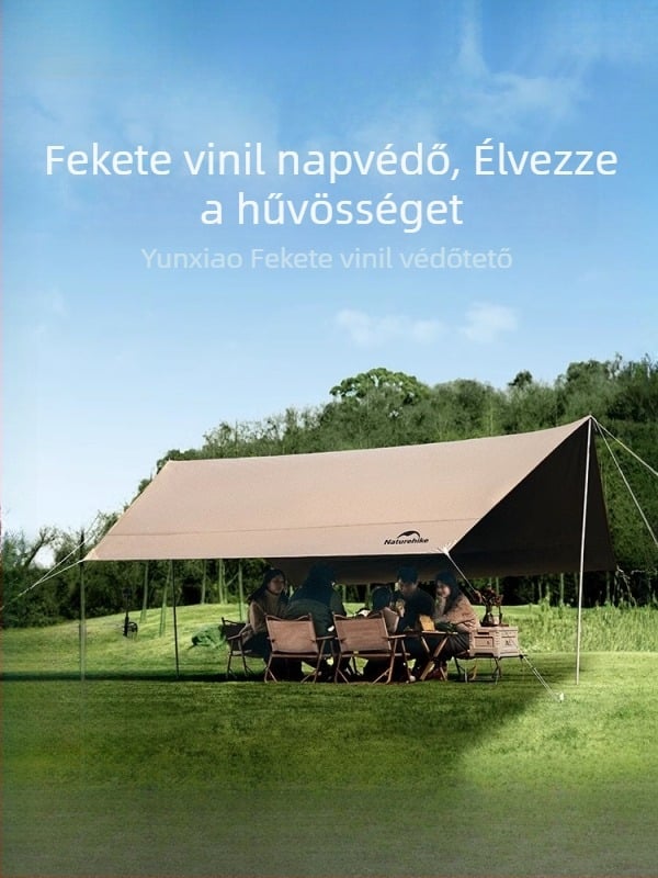 Kemping árnyéksátor pamutból, könnyű, hordozható árnyék