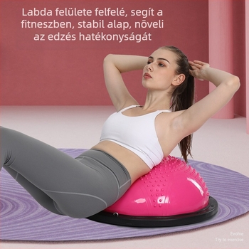 Wave Speed Ball – félkör alakú egyensúlyozó jóga labda, PVC anyag, 6 kg, felfújható