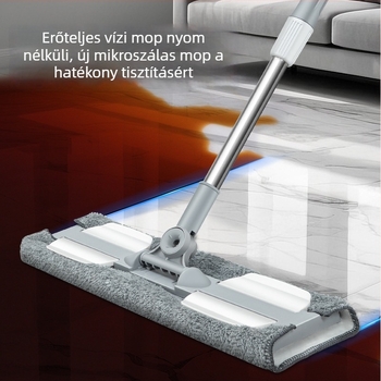 Textil bevonatú lapos mop otthonra, száraz és nedves tisztításhoz, rozsdamentes acél rúd, csipesz típusú pornyomó, 60-80% új műanyag anyag
