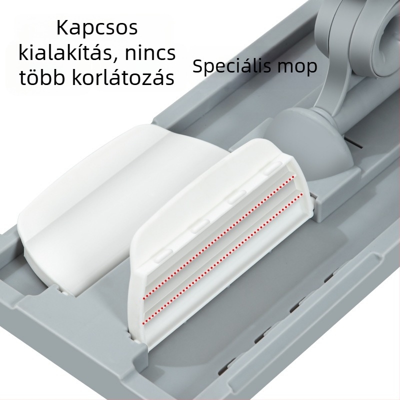 Textil bevonatú lapos mop otthonra, száraz és nedves tisztításhoz, rozsdamentes acél rúd, csipesz típusú pornyomó, 60-80% új műanyag anyag