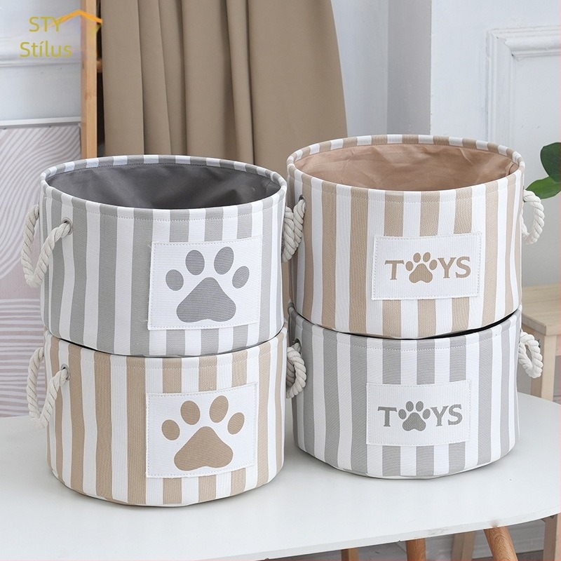 Kör alakú textil tárolókosár fogantyúval – modern, minimalist szervező kozmetikumokhoz, ékszerekhez, könyvekhez és ruhákhoz