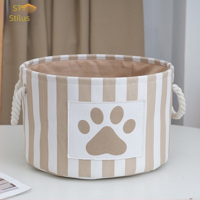 Kör alakú textil tárolókosár fogantyúval – modern, minimalist szervező kozmetikumokhoz, ékszerekhez, könyvekhez és ruhákhoz