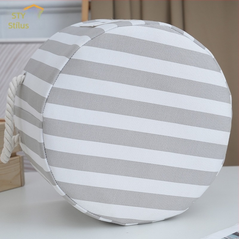 Kör alakú textil tárolókosár fogantyúval – modern, minimalist szervező kozmetikumokhoz, ékszerekhez, könyvekhez és ruhákhoz