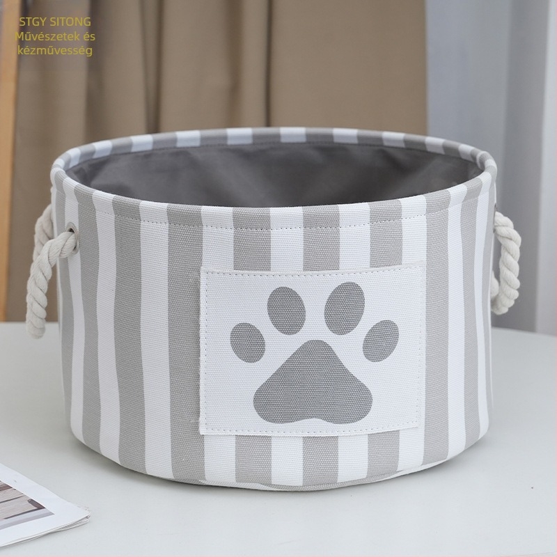 Kör alakú textil tárolókosár fogantyúval – modern, minimalist szervező kozmetikumokhoz, ékszerekhez, könyvekhez és ruhákhoz