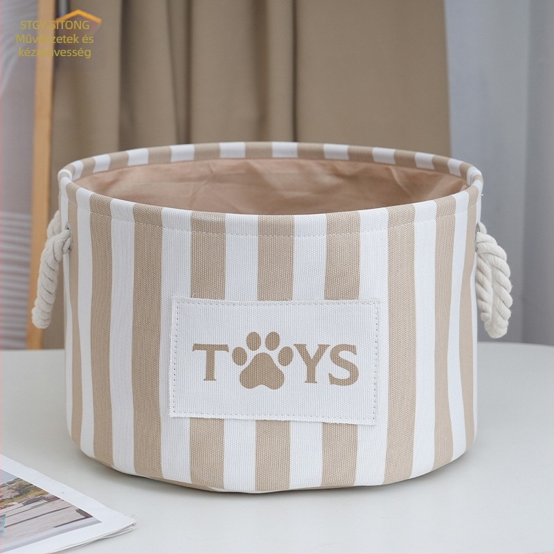 Kör alakú textil tárolókosár fogantyúval – modern, minimalist szervező kozmetikumokhoz, ékszerekhez, könyvekhez és ruhákhoz
