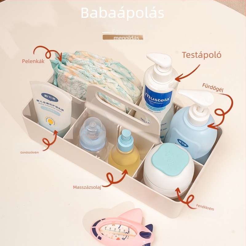 Baba pelusztároló doboz - PET műanyag, asztali rendező, Original good 38011446, nappali, modern minimalista stílus