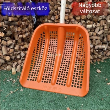 Műanyag talajszűrő kanál, vastagított üreges testtel és beépített szűrővel, földszűrésre mogyoróhoz és kukoricához (Eredet: Egyéb; Márka: Egyéb; Alkalmazási terület: Egyéb)