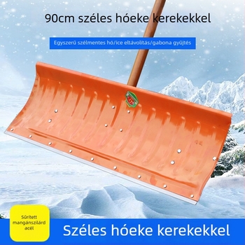 Hólapát kerékkel, mangan acélból, téli hóeltávolításhoz és jégmentesítéshez