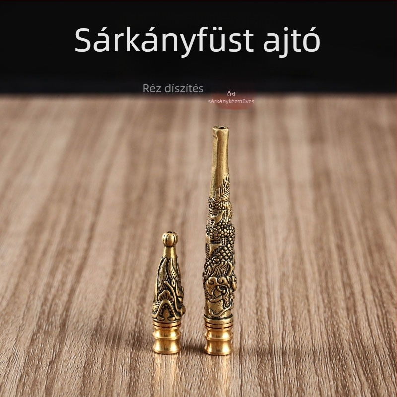 Sárgarézből készült pipa sárkányos mintával, kivehető szűrő, testreszabás elérhető - Bj123 124, Guangdong