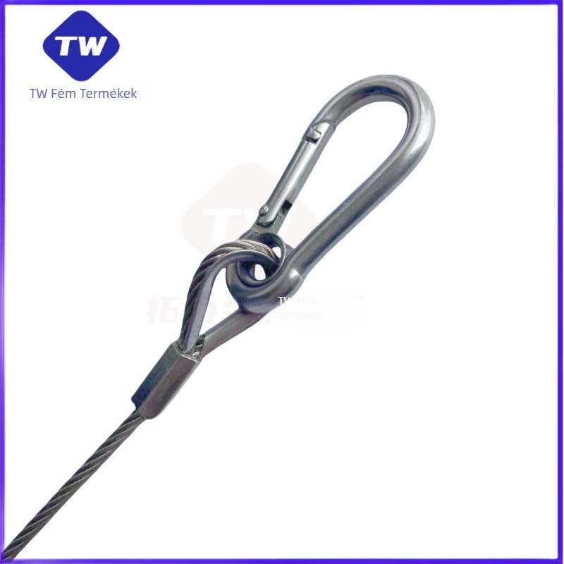 Galvanizált lámpa-függesztő kötél, dupla csavart, többszálas szerkezet, SIRO elrendezés, jobbkezes forgatás, húzóerő 2000, a lámpa felakasztásának biztonságáért/leesés elleni védelem – Kód 20233-20