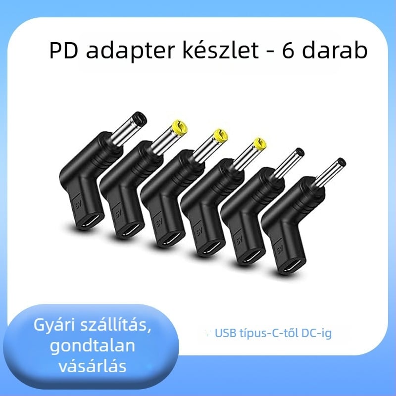 Adapter 5V Type-C női to DC, PD töltés, kompatibilis optikai modemmel/nyomtatóval/útválasztóval/elektromos szerszámokkal (Modell 1004)