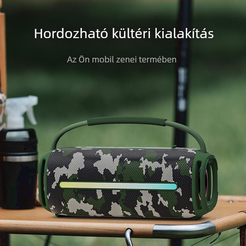 Vezeték nélküli Bluetooth hangszóró LED világítással, duál hangszórók, IPX6 vízálló, 20W kimenet, beépített 2000–4000 mAh akkumulátor