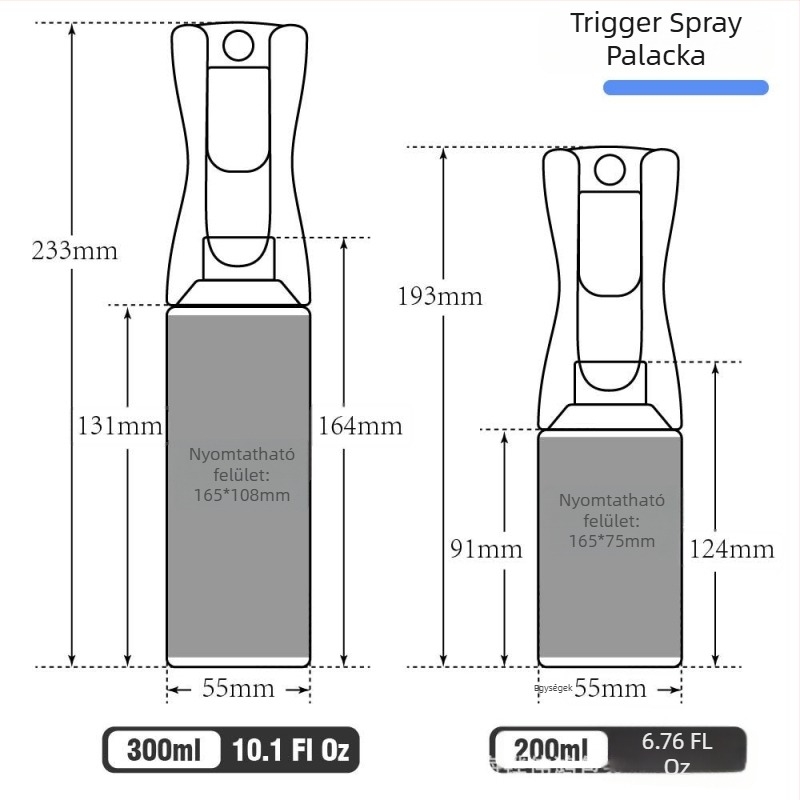 Egyedi PET szórópalack folyamatos permetezéssel és nagy nyomású atomizálással kozmetikumok hidratálására és növények öntözésére, testreszabható logóval