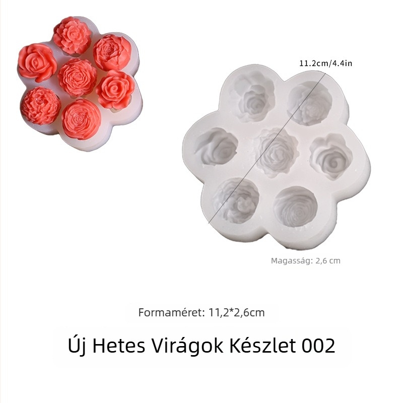 Szilikon virágforma, szabálytalan alakú tortaforma, modern minimalista stílus, 2025 megjelenés