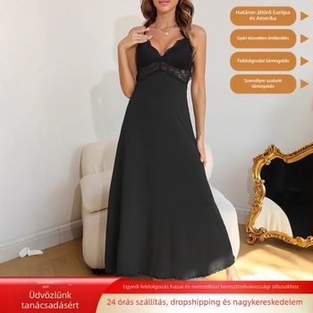 Hát nélküli, pántos maxi ruha, ujjatlan, karcsúsított fazon, egyszínű poliészter-elasztán