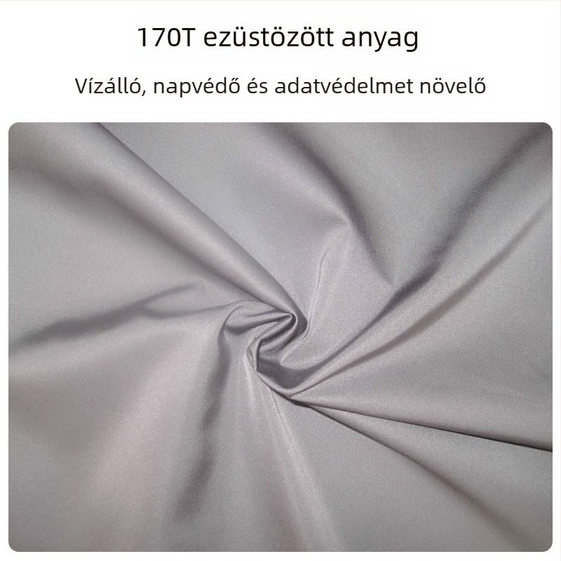 Kültéri hordozható gyorsnyitású sátor zuhanyzóval és öltöztető zónával, egyszemélyes elrendezés, vízálló <1000 mm, 170T ezüst poliészter anyag, testreszabható