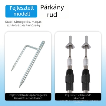 Összecsukható rozsdamentes acél sátortartó oszlop talajban rögzítő kampóval — fejlesztett, vastagabb változat