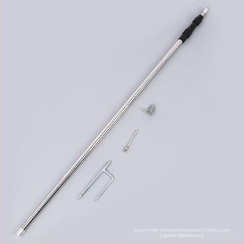 Összecsukható rozsdamentes acél sátortartó oszlop talajban rögzítő kampóval — fejlesztett, vastagabb változat