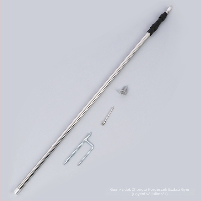 Összecsukható rozsdamentes acél sátortartó oszlop talajban rögzítő kampóval — fejlesztett, vastagabb változat