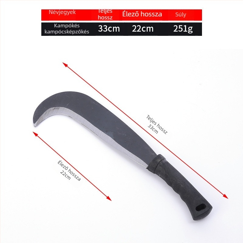 Mezőgazdasági macséta kettős funkcióval – vágásra és metszésre, penge wolfram acélból